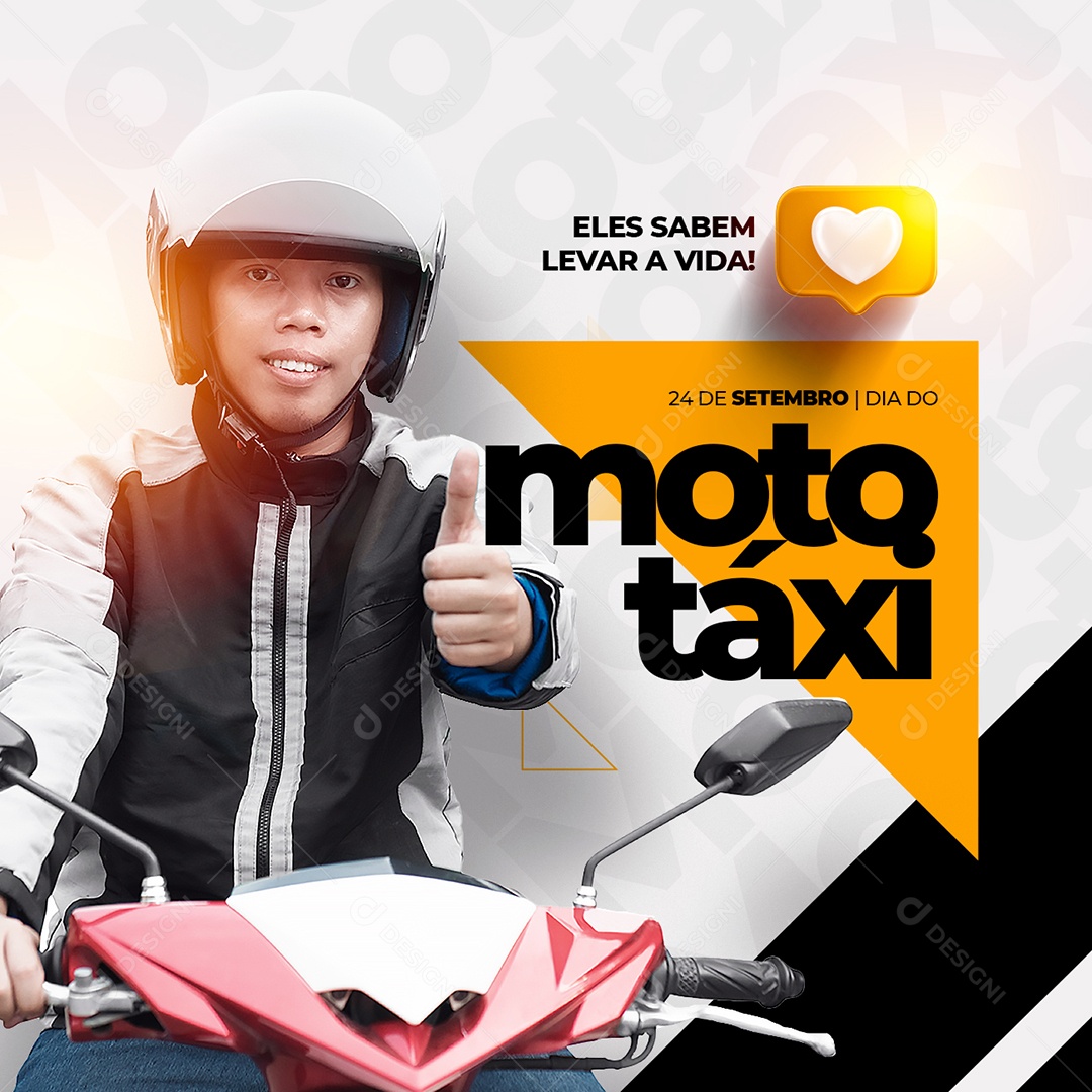 Eles sabem levar a Vida Dia do Mototaxista 24 de Setembro Social Media PSD Editável