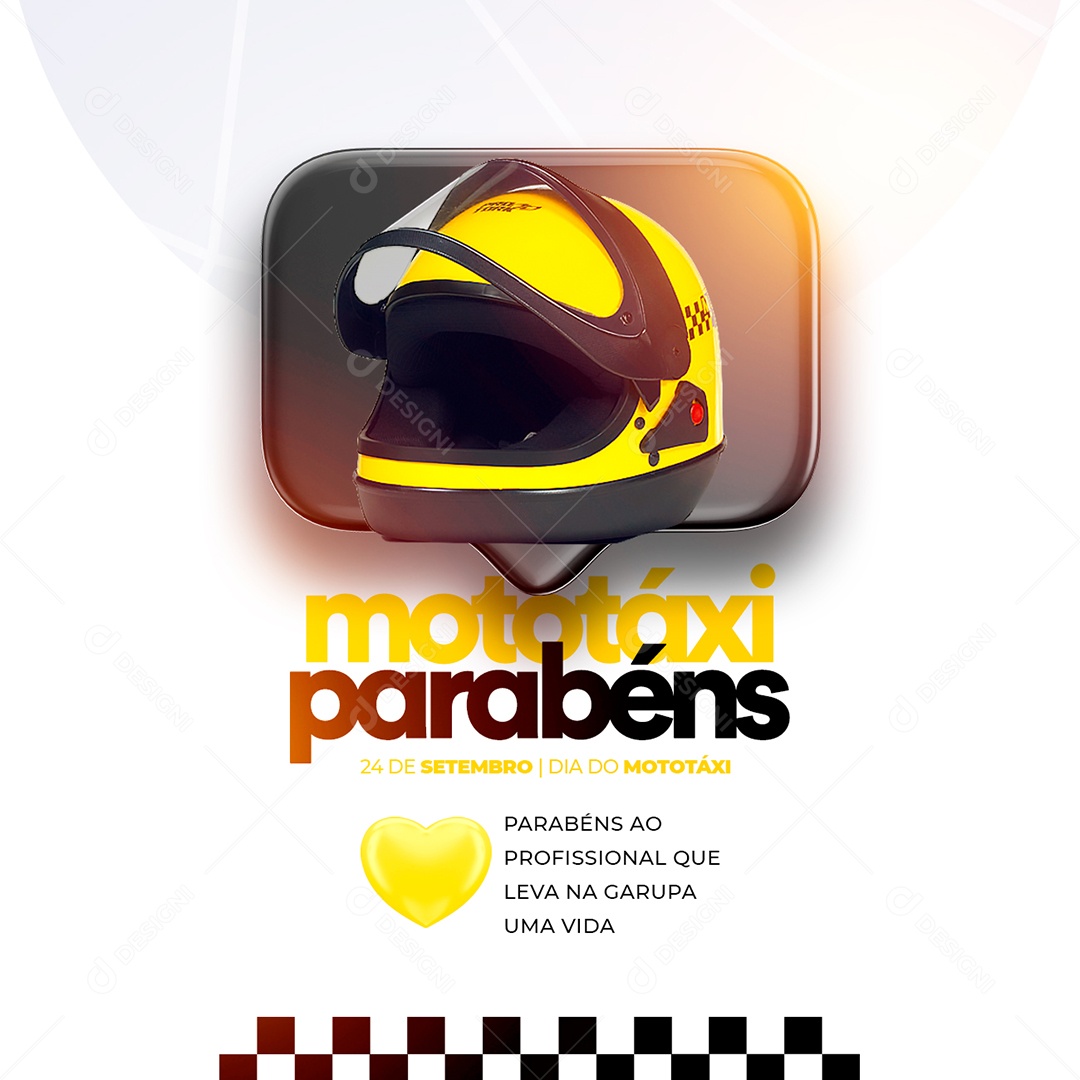 Parabéns ao Profissional que leva na Garupa uma Vida Dia do Mototaxista Social Media PSD Editável