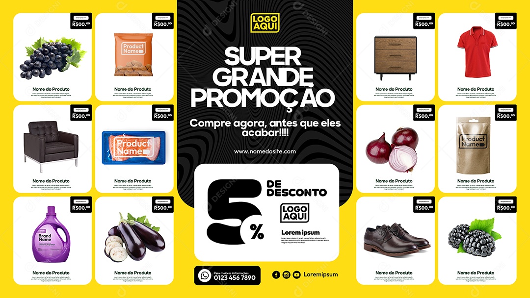 Social Media Banner Super Grande Promoção EPS Editável