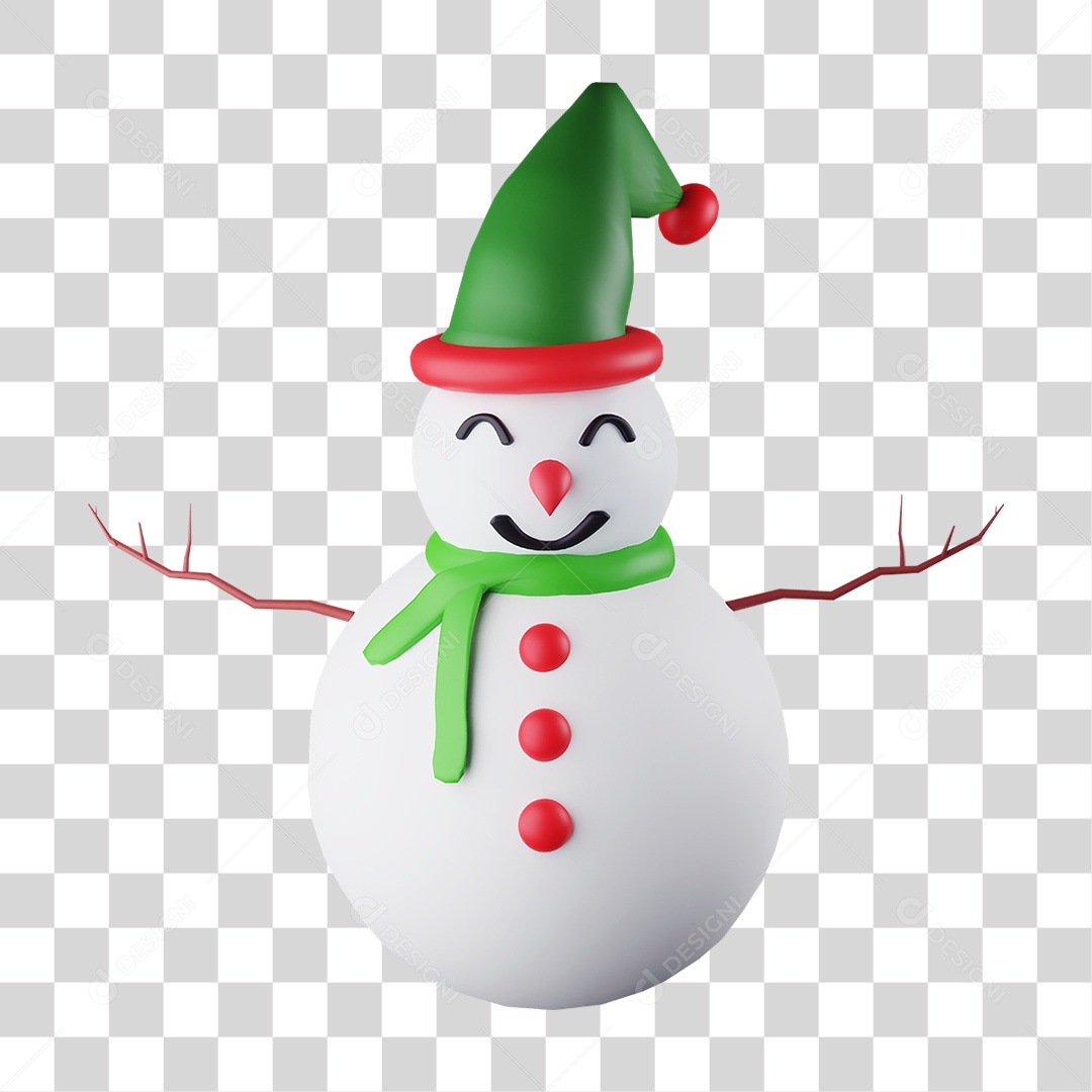 Enfeite de Natal Boneco de Neve PNG Transparente
