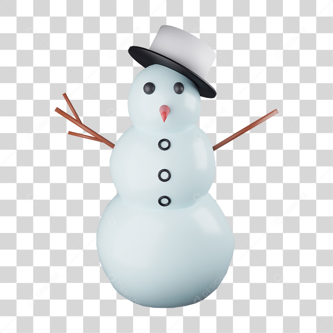 Enfeite de Natal Boneco de Neve PNG Transparente