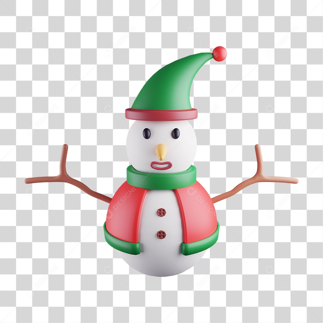 Enfeite de Natal Boneco de Neve PNG Transparente