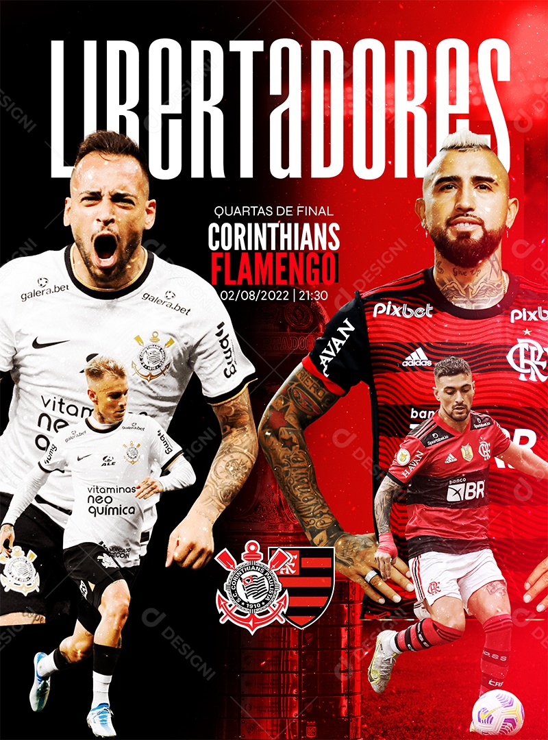 Social Media Libertadores Corinthians x Flamengo Editable PSD