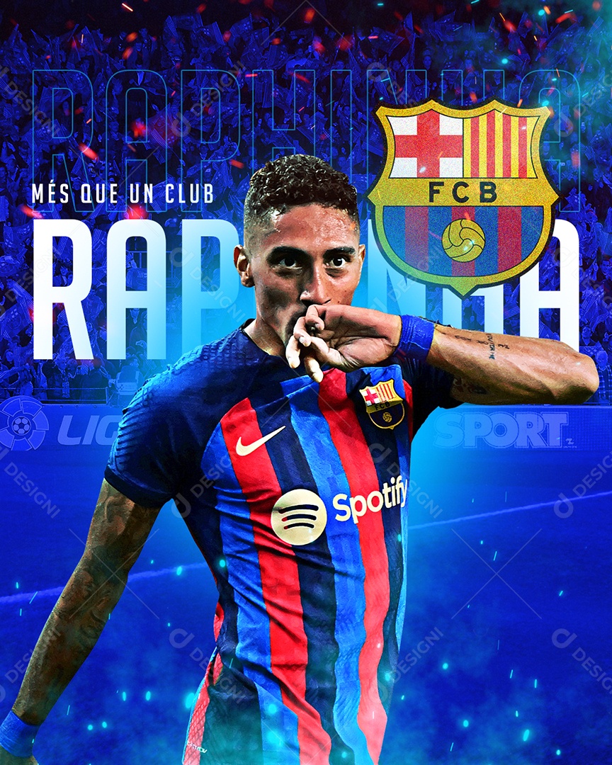 Flyer Jogador de Futebol de Futebol Raphinha PSD Editável