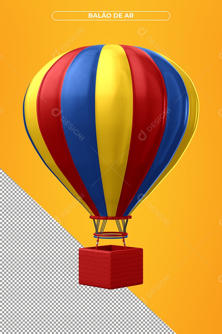 Balão 3D Colorido Ilustração Realista para o Dia das Crianças PSD