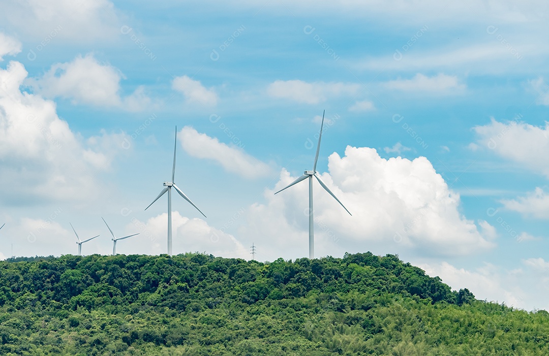 Energia eólica. Força do vento. Energia sustentável e renovável. turbilhão