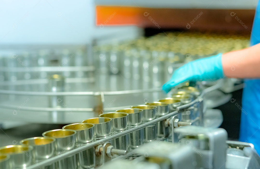 Fábrica de conservas de peixe. Indústria alimentícia. Produção de processamento de alimentos