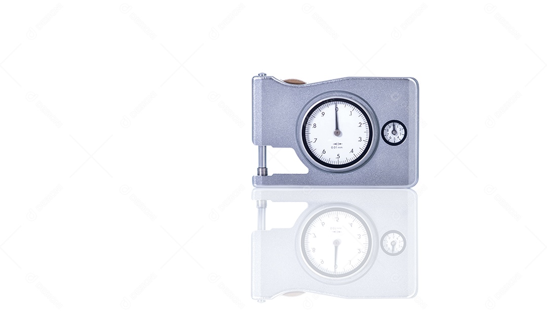 Calibre de espessura do micrômetro. Medidor de espessura de discagem