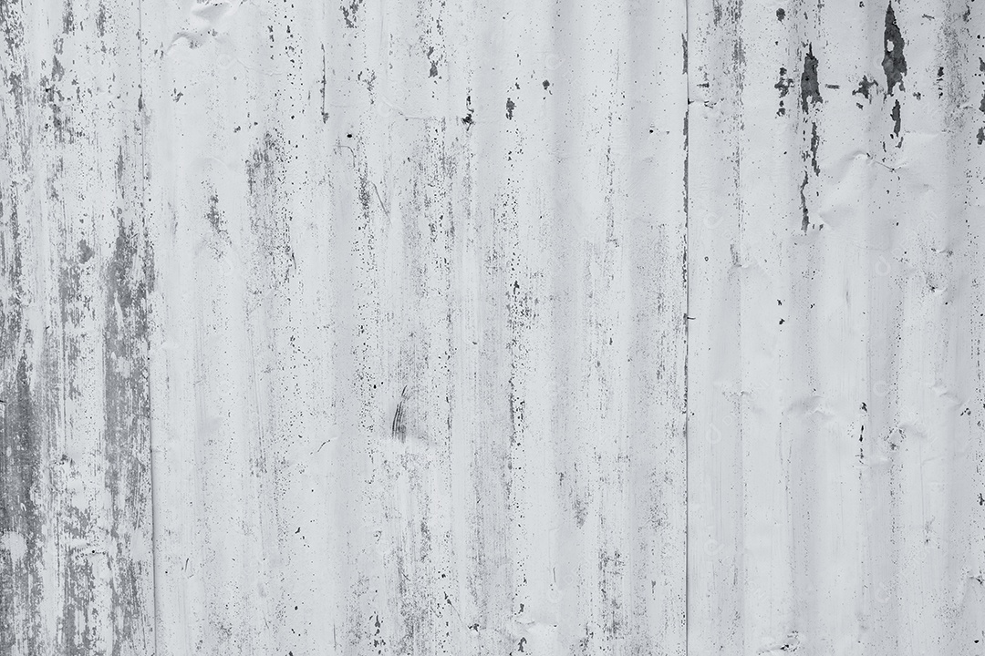 Chapa galvanizada pintada na cor branca. Texto de parede branca vazia