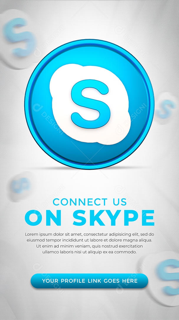 Conecte-me no Skype Ícone 3D Redes Sociais PSD