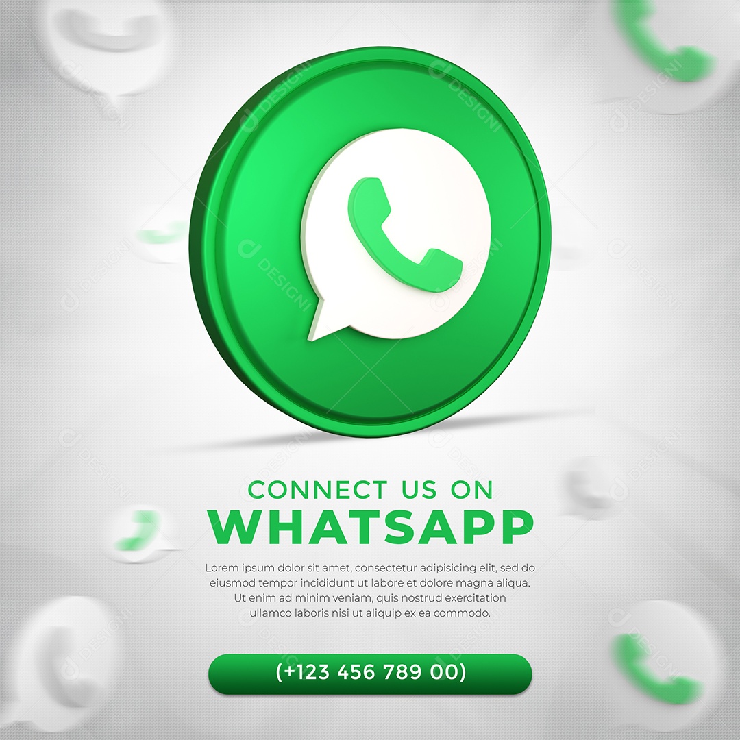 Conecte-me no WhatsApp Ícone 3D Redes Sociais PSD