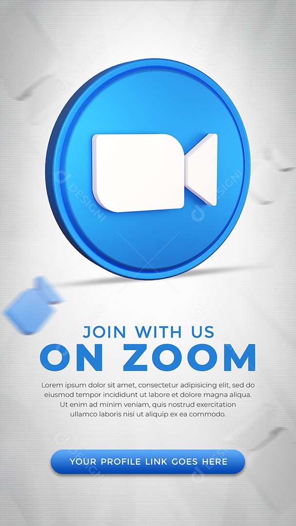 Conecte-me no Zoom Ícone 3D Redes Sociais PSD