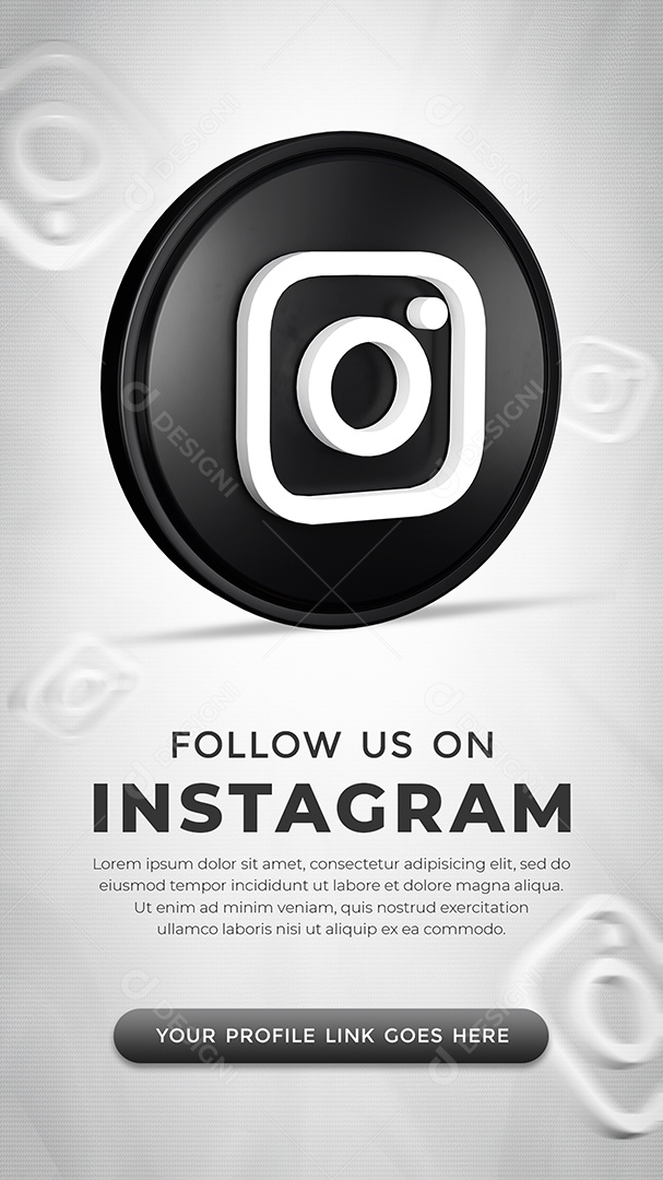 Siga-me no Instagram Post Redes Sociais Elemento 3D PSD
