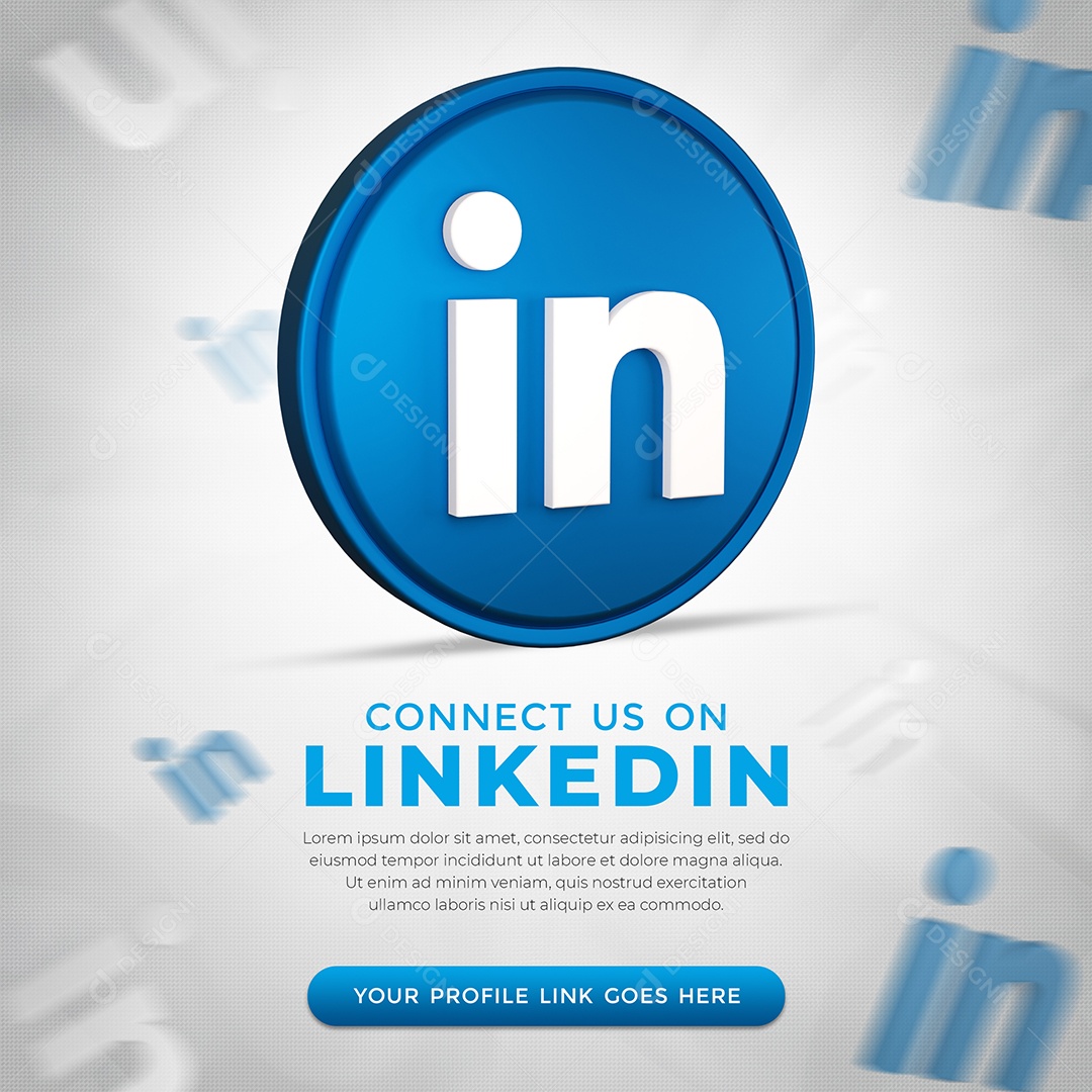 Conecte-me no Linkedin Ícone 3D Redes Sociais PSD