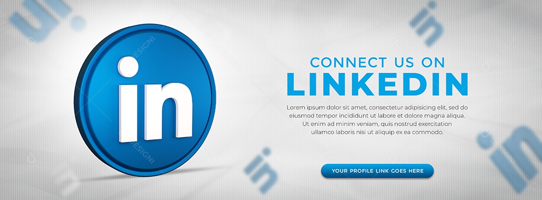 Conecte-me no Linkedin Banner Ícone 3D Redes Sociais PSD