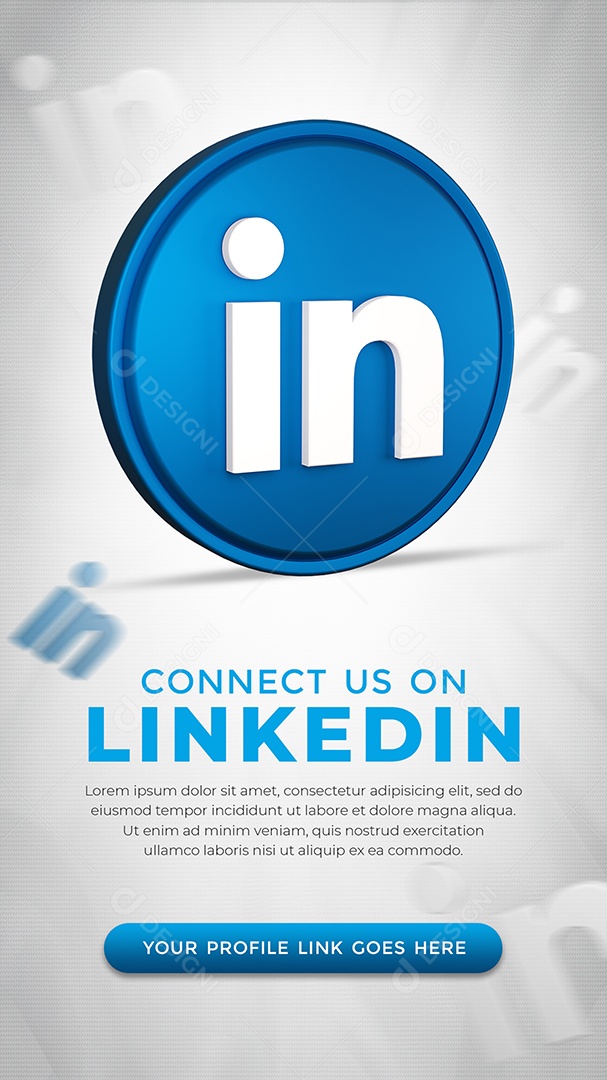 Conecte-me no Linkedin Ícone 3D Redes Sociais PSD