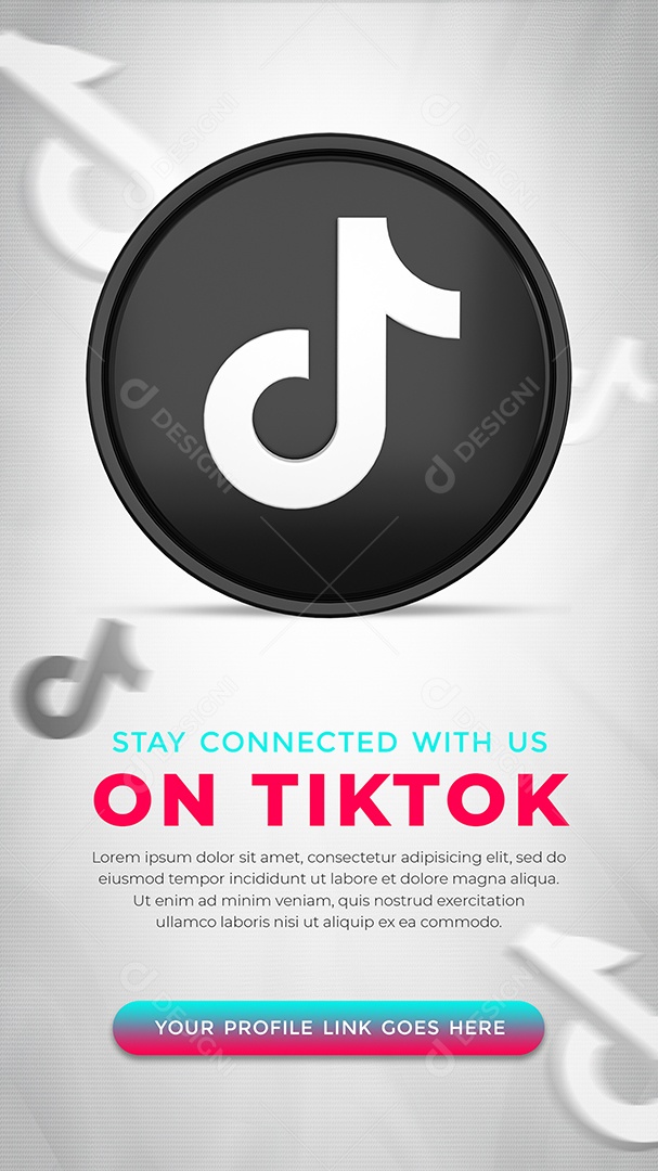 Conecte-me no Tiktok Ícone 3D Redes Sociais PSD