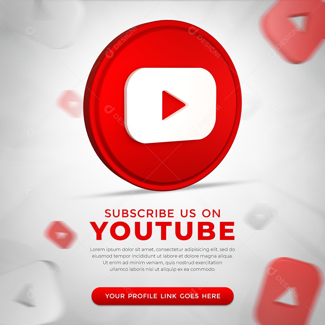 Inscreva-se no Youtube Post Redes Sociais PSD