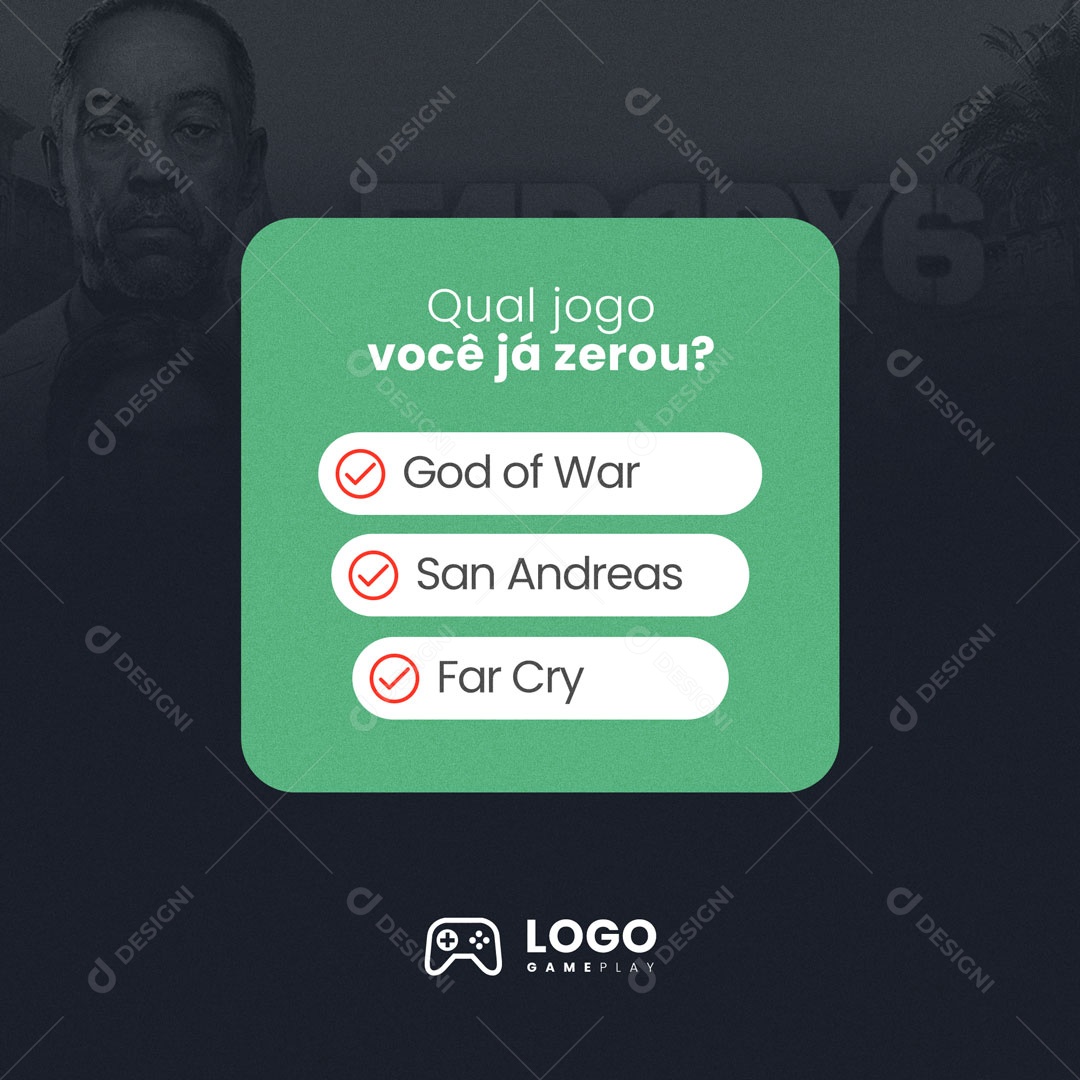Social Media Games Qual o Jogo você já Zerou? PSD Editável