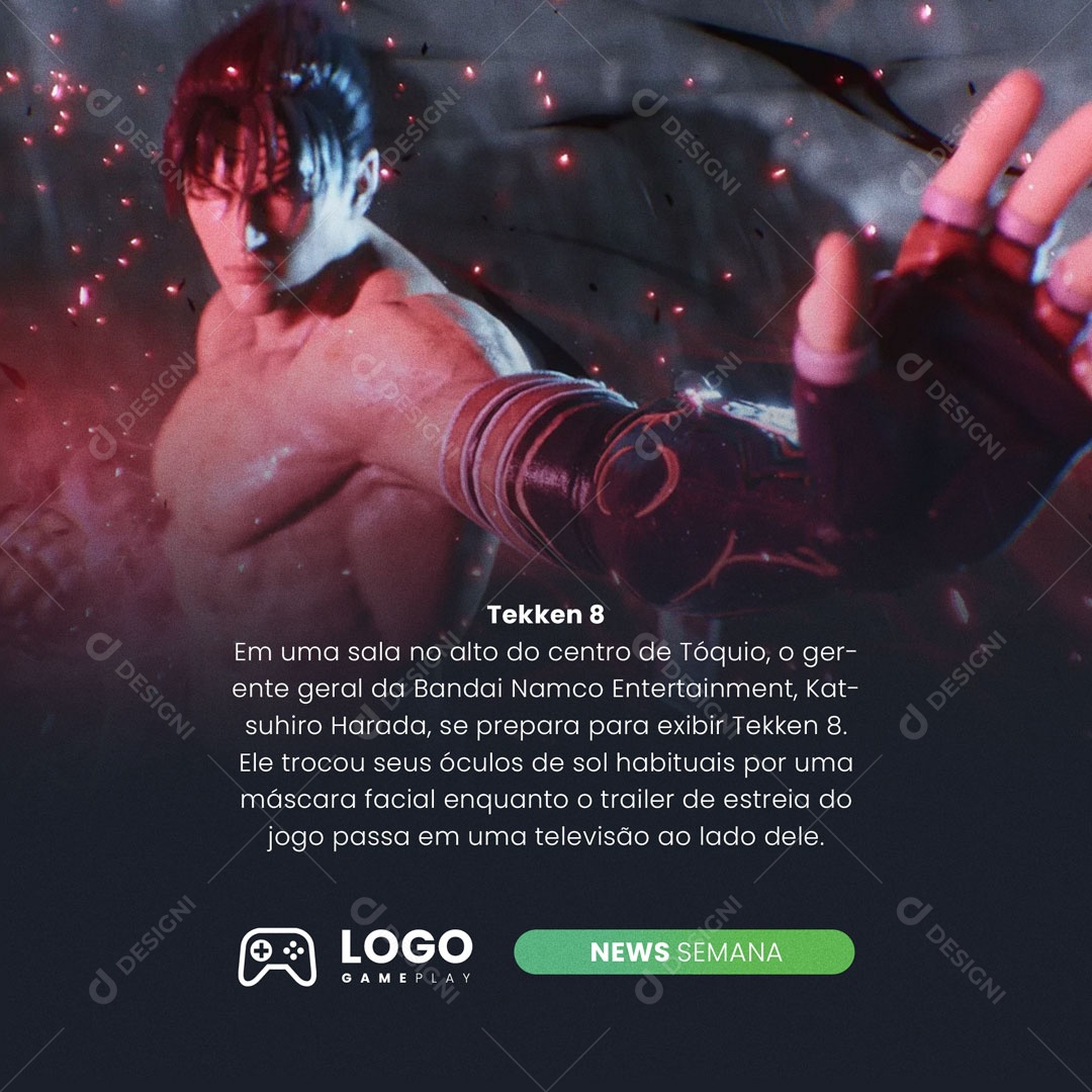Social Media Games Tekken 8 PSD Editável