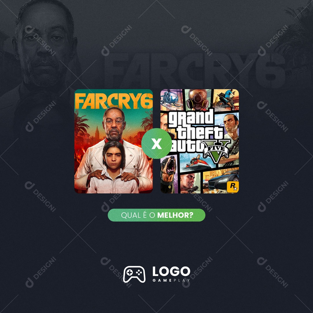 Post Games Qual é o Mehor? Social Media PSD Editável