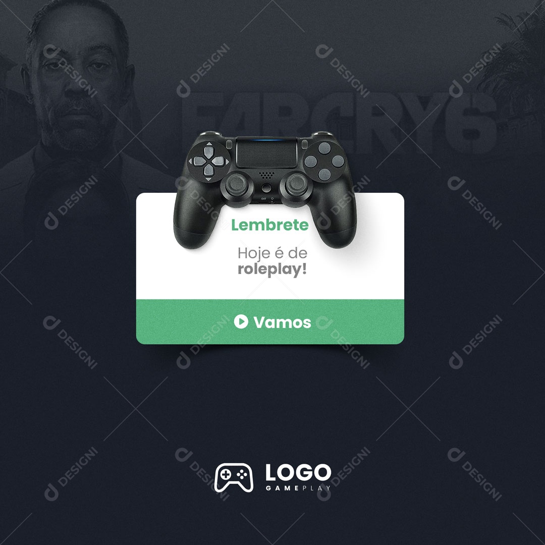 Post Lembrete Games Video Game Social Media PSD Editável