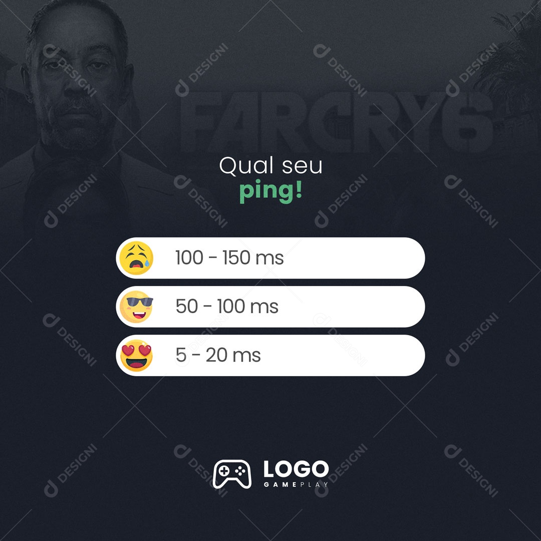 Social Media Games Qual é o seu Ping? PSD Editável