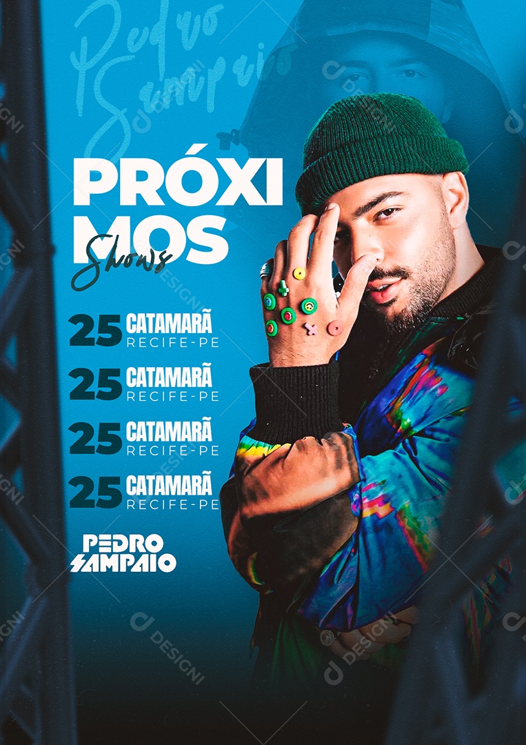 Próximos Shows Pedro Sampaio Flyer Social Media PSD Editável