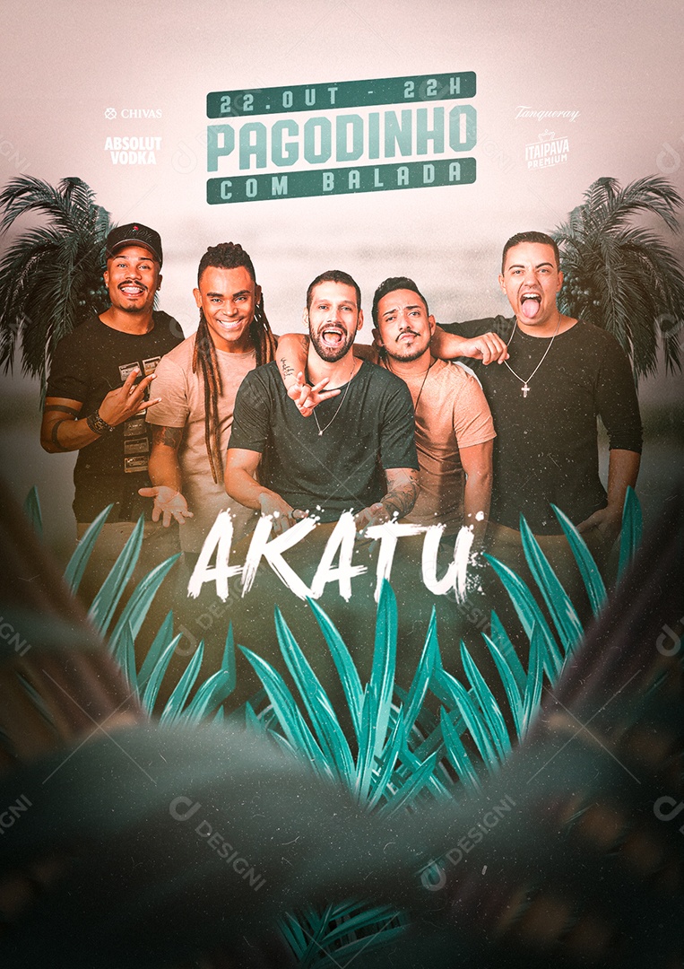 Pagodinho com Balada Akatu Flyer Social Media PSD Editável