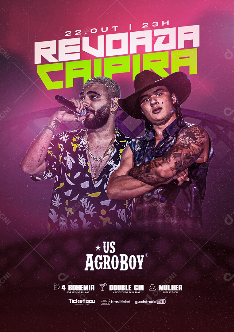 Revoada Caipira Us AgroBoy Flyer Social Media PSD Editável