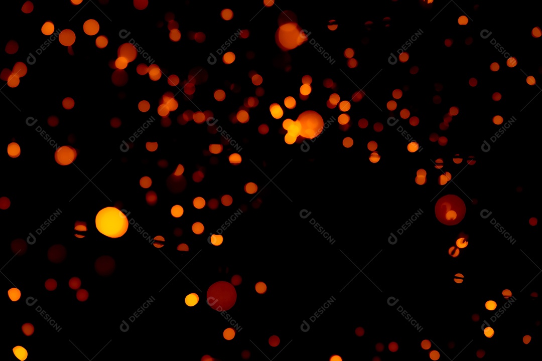 Luz de decoração de natal e feliz ano novo. vermelho e laranja