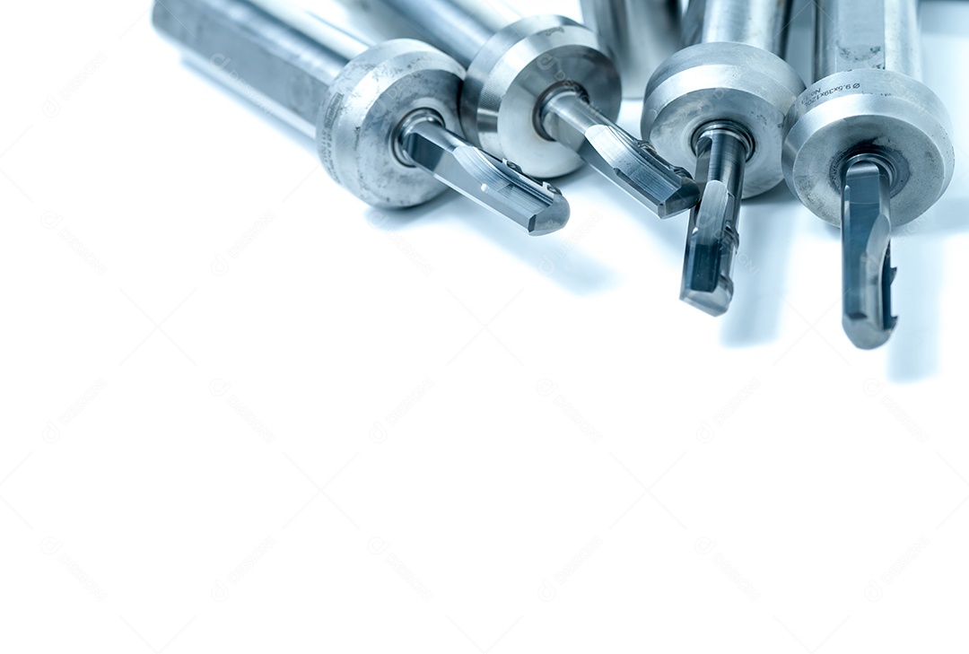 Conjunto de ferramentas especiais em fundo branco. Feito sob encomenda especial