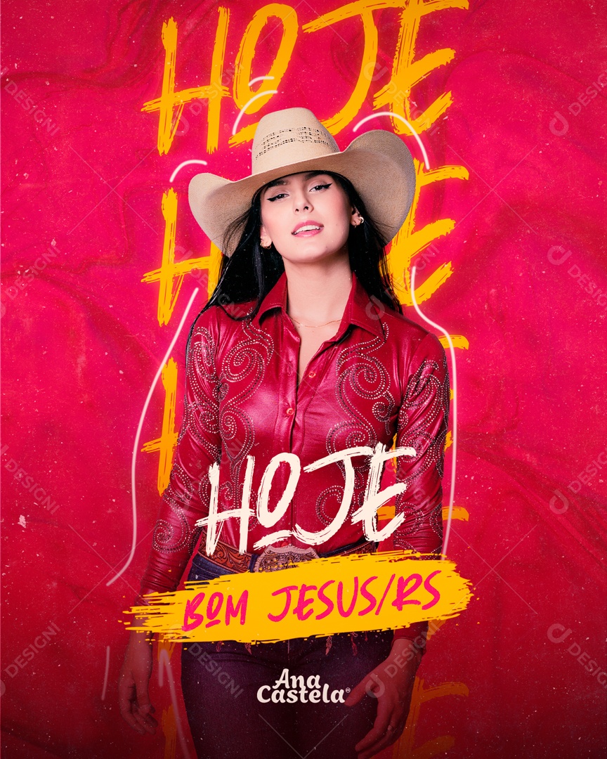 Flyer Próximos Shows Hoje em Bom Jesus Ana Castela Social Media PSD Editável