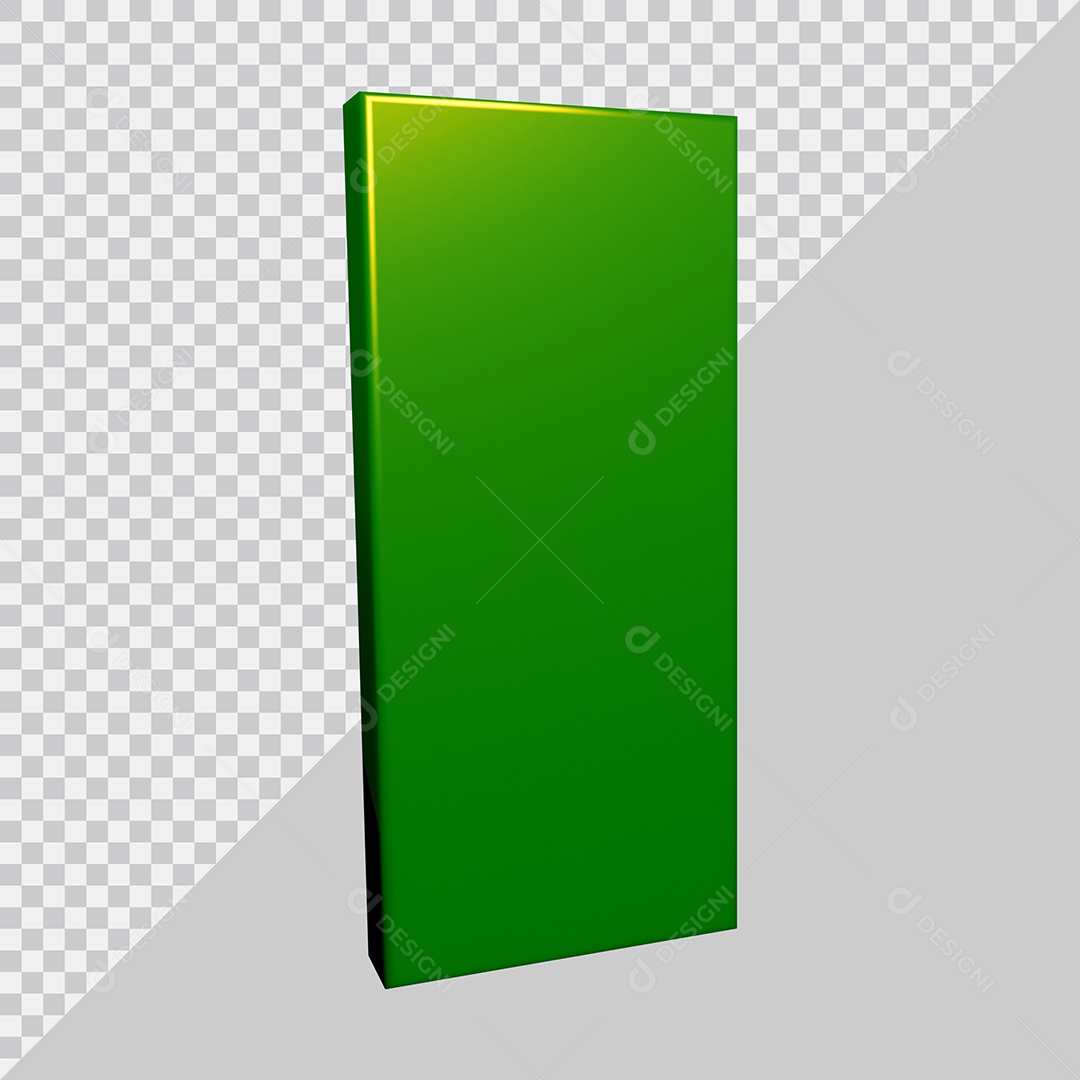 Elemento 3D Para Composição Letra I Verde PSD