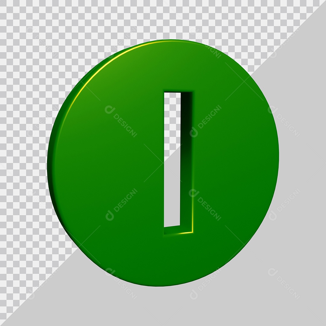 Elemento 3D Para Composição Letra O Verde PSD