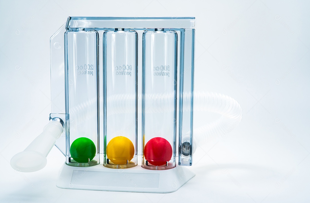 Dispositivo para exercitar a respiração através de tripla inspiração profunda