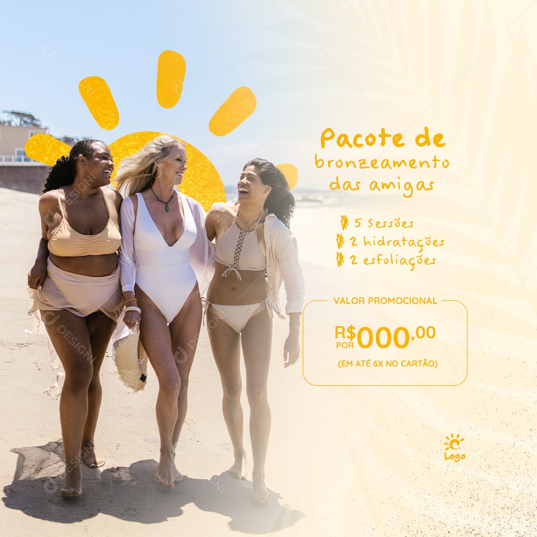 Social Media Pacote de Bronzeamento PSD Editável