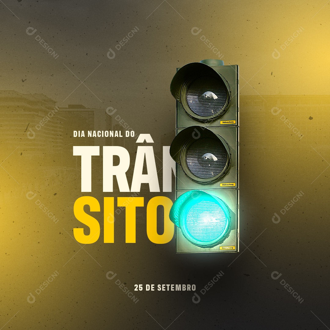 Dia Nacional do Trânsito Conscientização Social Sobre os Cuidados Básicos Social Media PSD Editável
