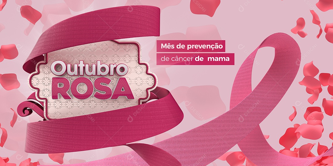 Banner Mês de Prevenção ao Câncer de Mama Outubro Rosa Social Media PSD Editável