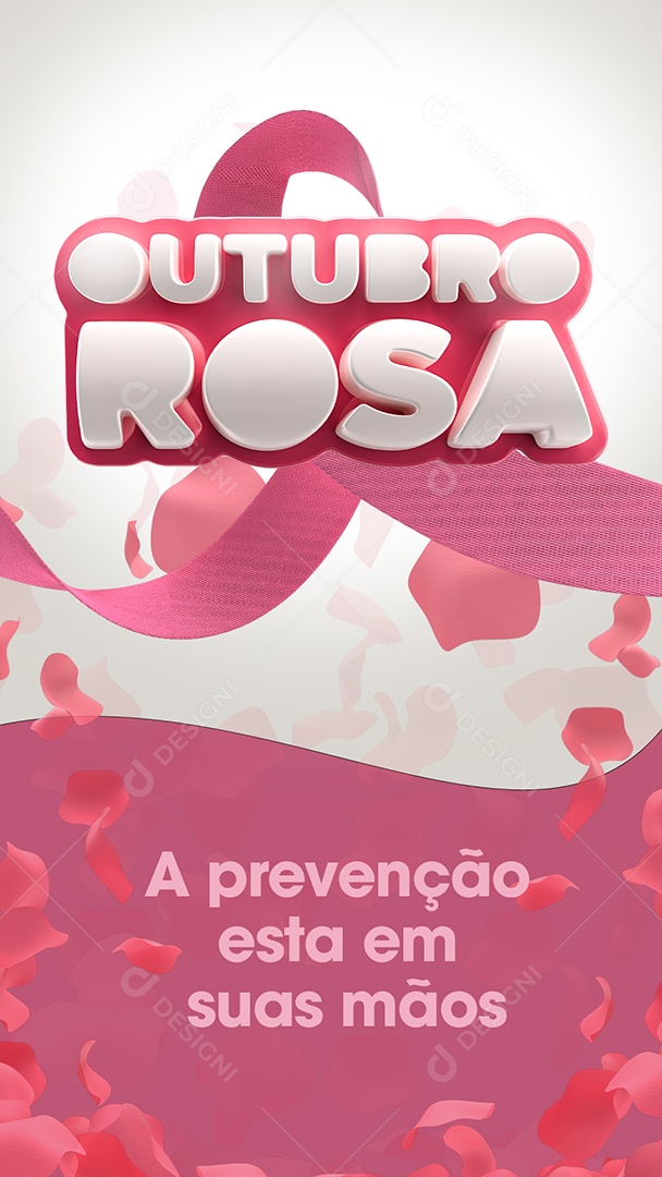 Story A Prevenção esta em suas Mãos Outubro Rosa Social Media PSD Editável