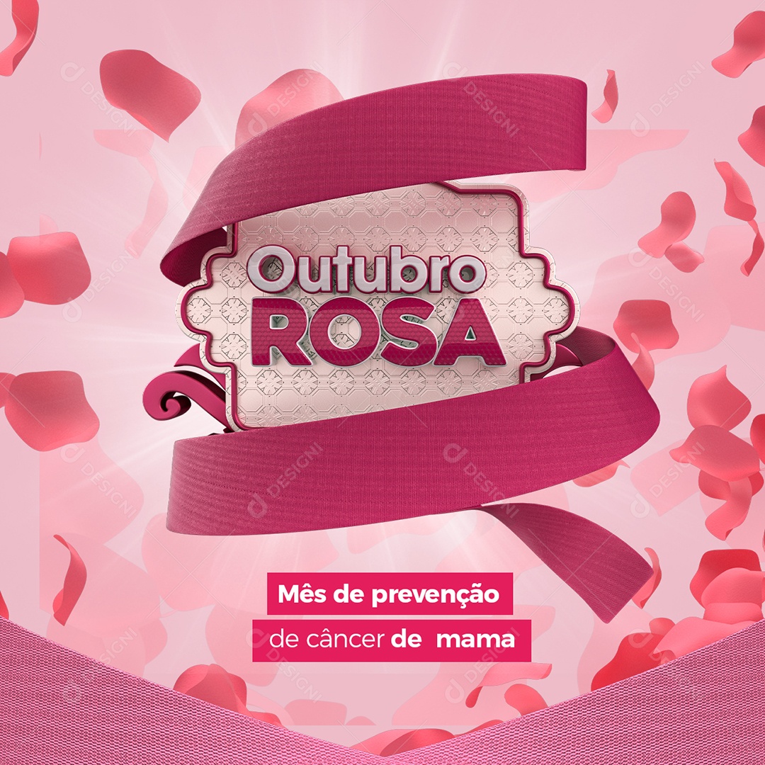 Mês de Prevenção ao Câncer de Mama Outubro Rosa Social Media PSD Editável