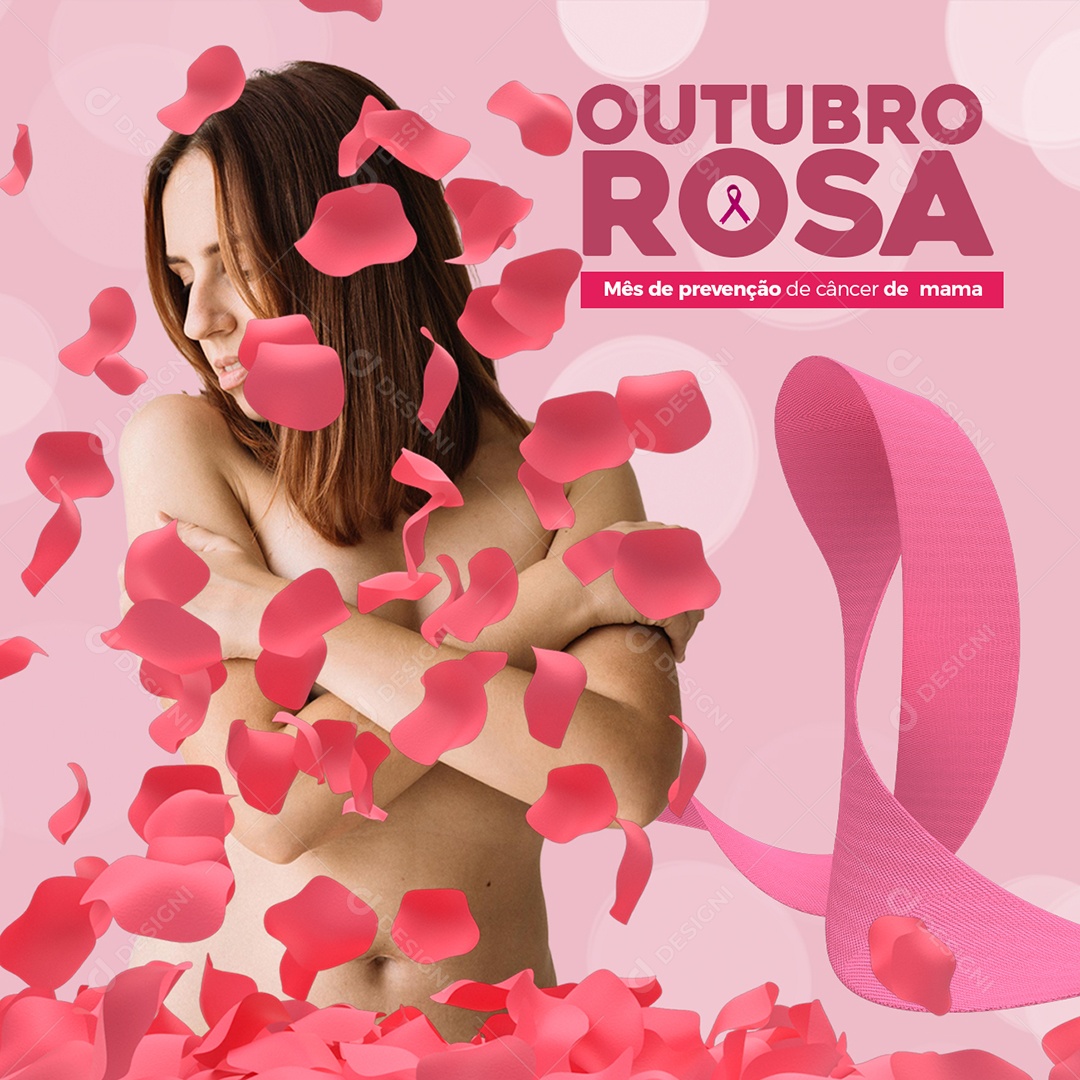 Mês de Prevenção ao Câncer de Mama Outubro Rosa Social Media PSD Editável