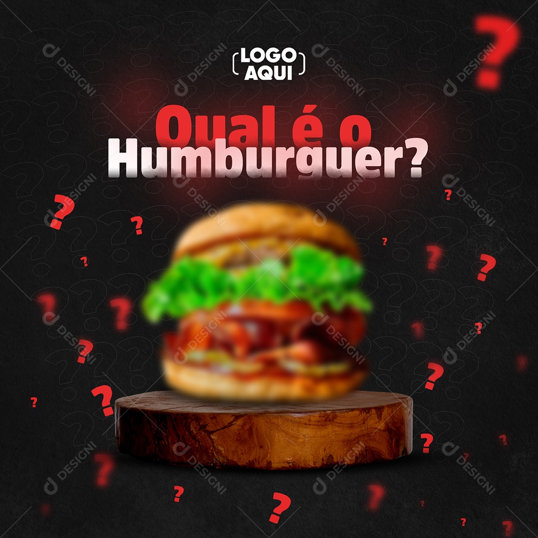 Social Media Hamburgueria Qual é o Hamburguer PSD Editável