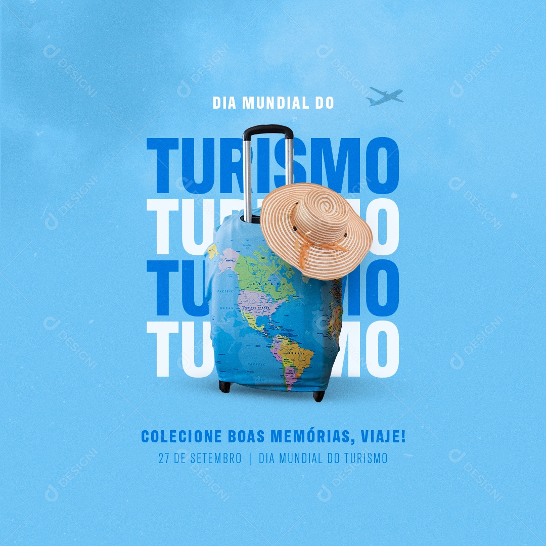 Social Media Dia Mundial do Turismo Colecione Boas Memórias Viaje! PSD Editável