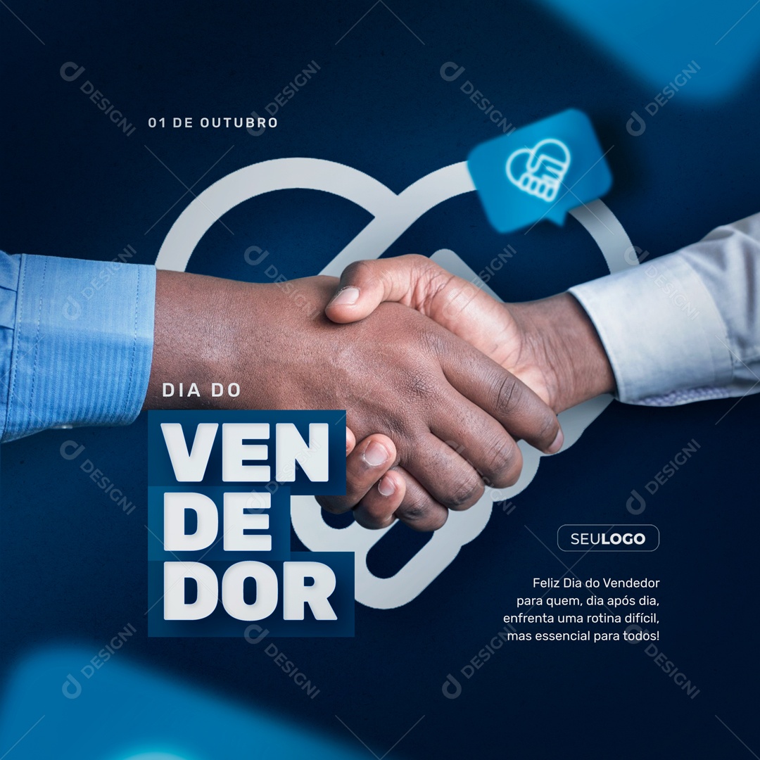 Post Feed Data Comemorativa 01 de Outubro Dia do Vendedor Social Media PSD Editável