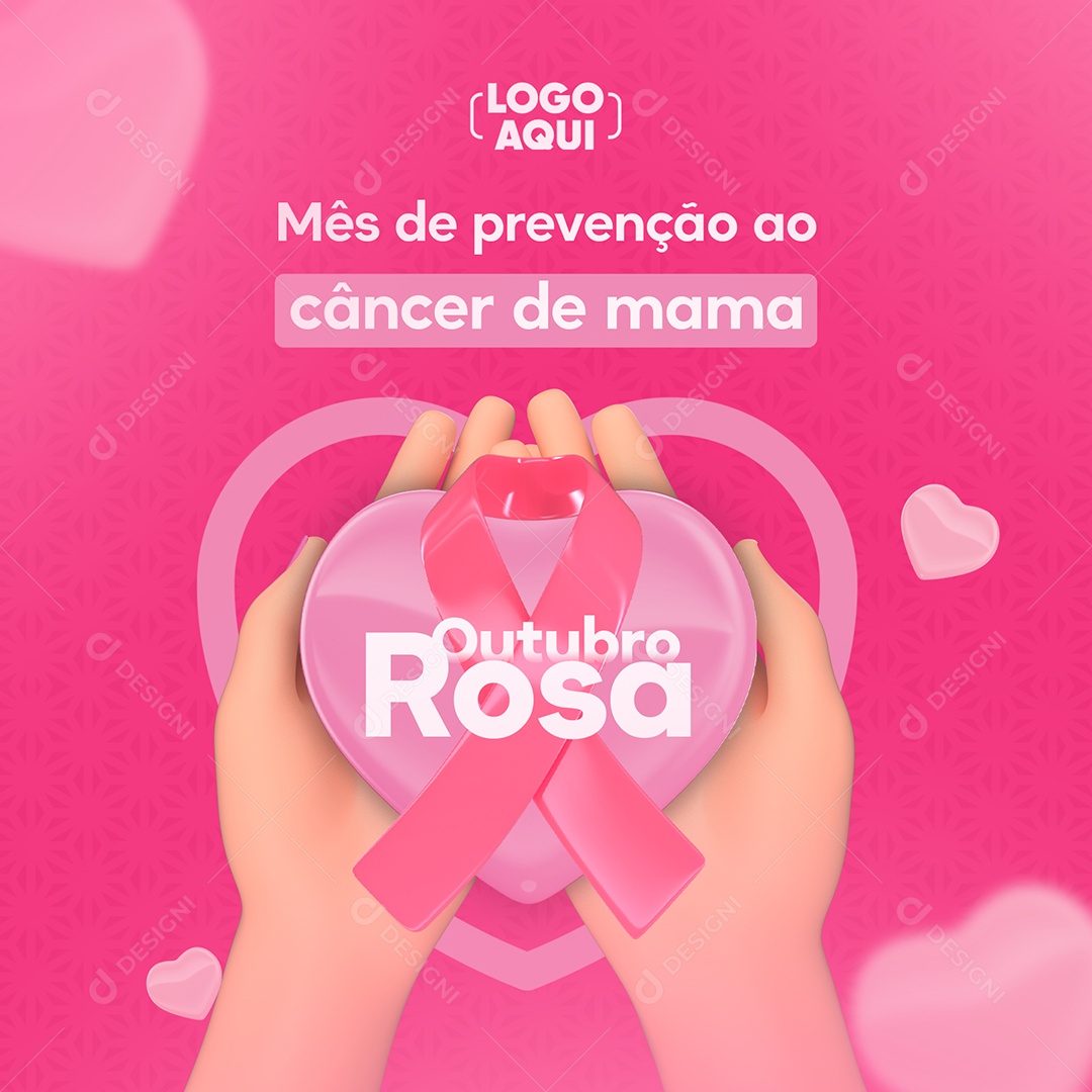 Social Media Outubro Rosa Mês de Prevenção Ao Câncer de Mama PSD Editável