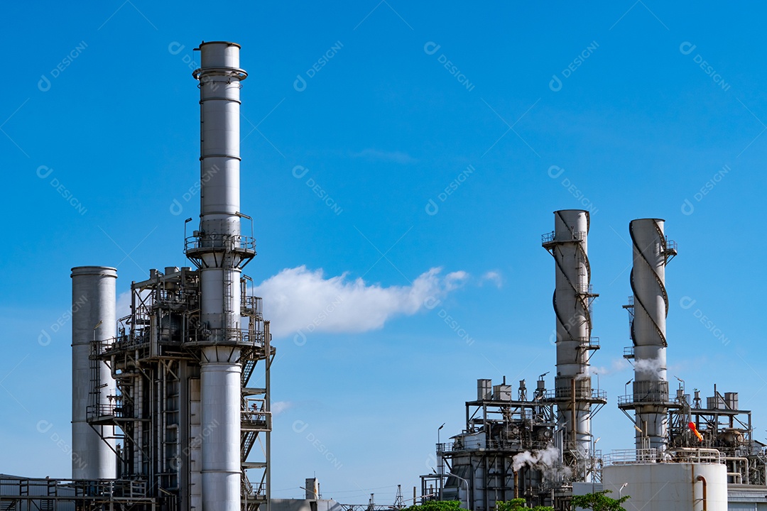 Usina elétrica de turbina a gás. Energia para a fábrica de apoio