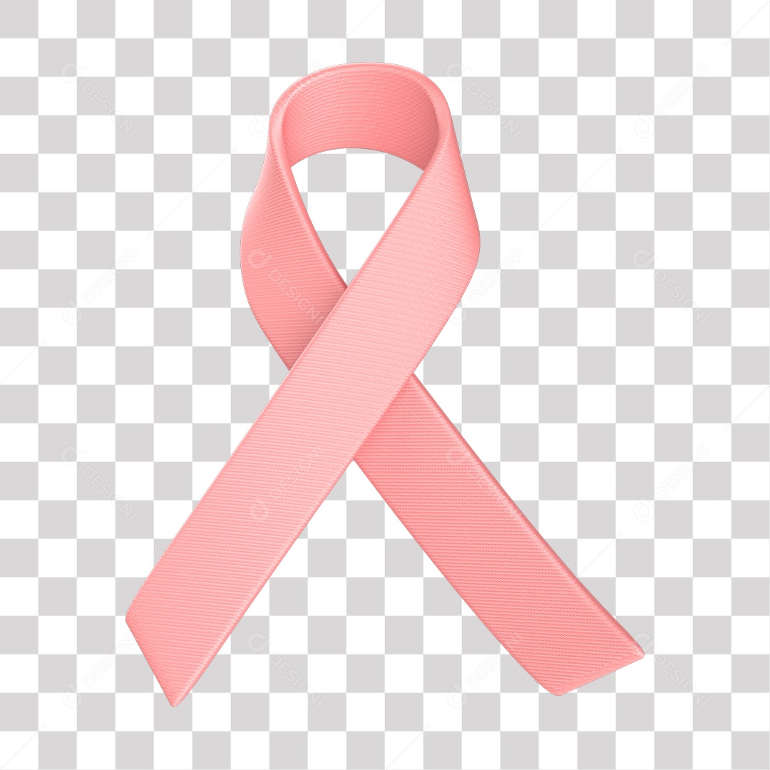 Fita 3D de Outubro Rosa Elemento para Composição PNG Transparente