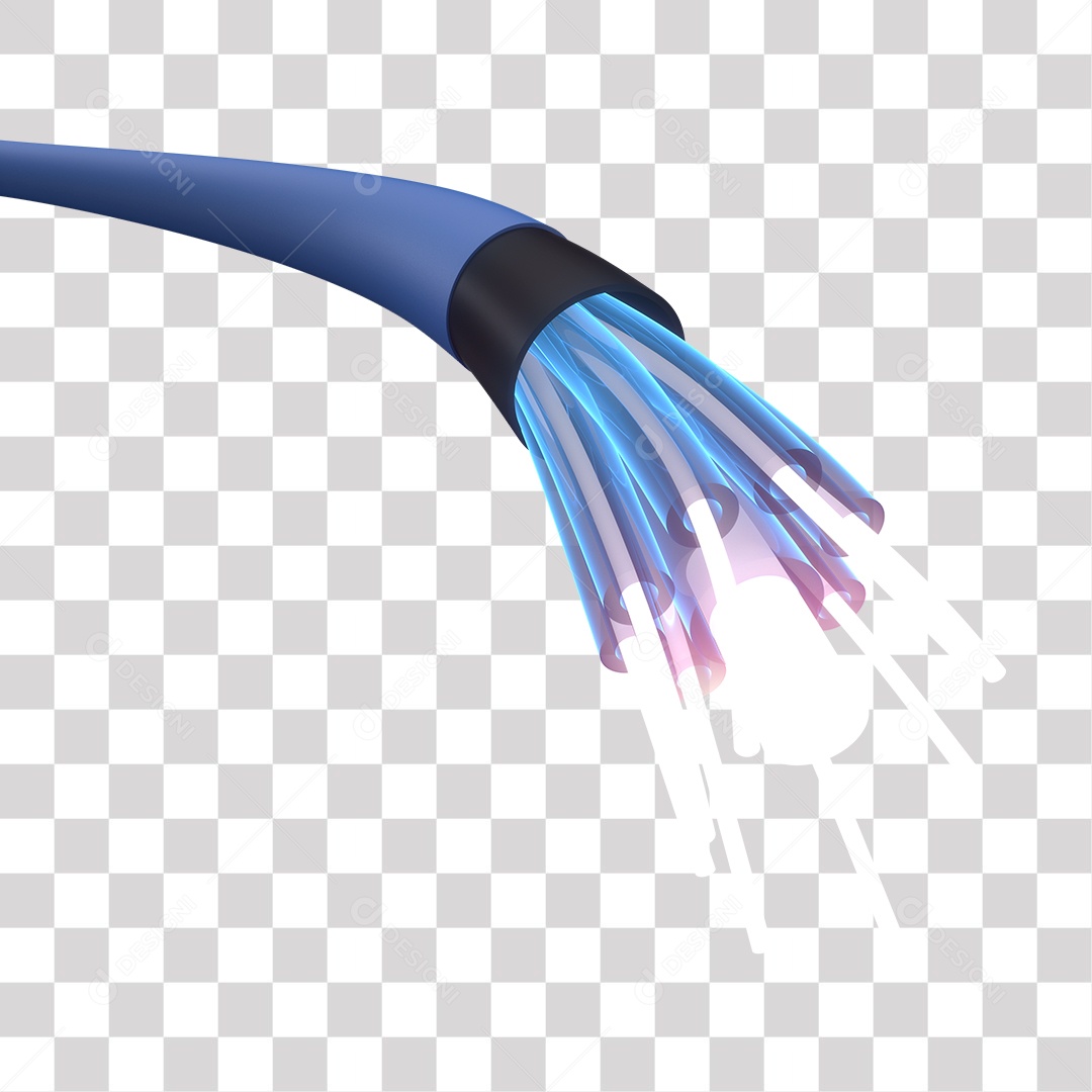Cabo de Internet 3D para Composição PNG Transparente