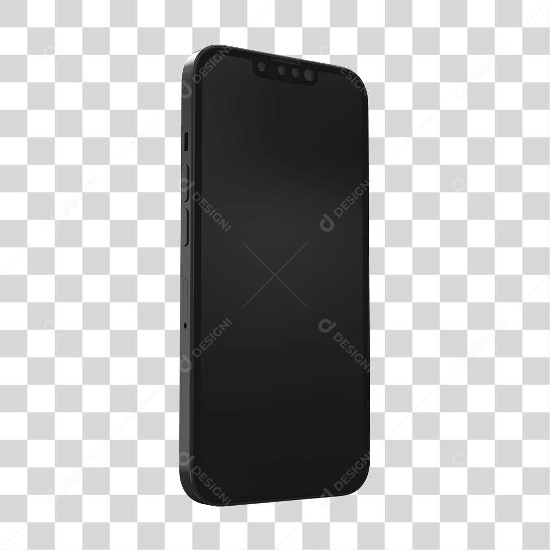 Celular Smartphone 3D Elemento para Composição PNG Transparente